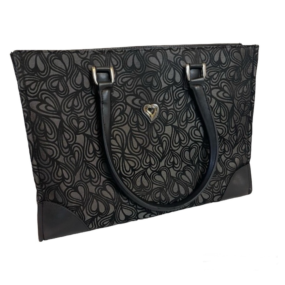 Diane Von Furstenberg black on black Hearts Travel Bag. Computer Bag, Tote Bag